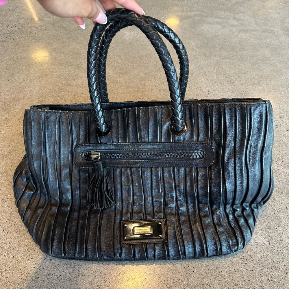 Emporio Armani Black Leather Handle Bag